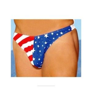 Elegant moments men's stars stripes thong